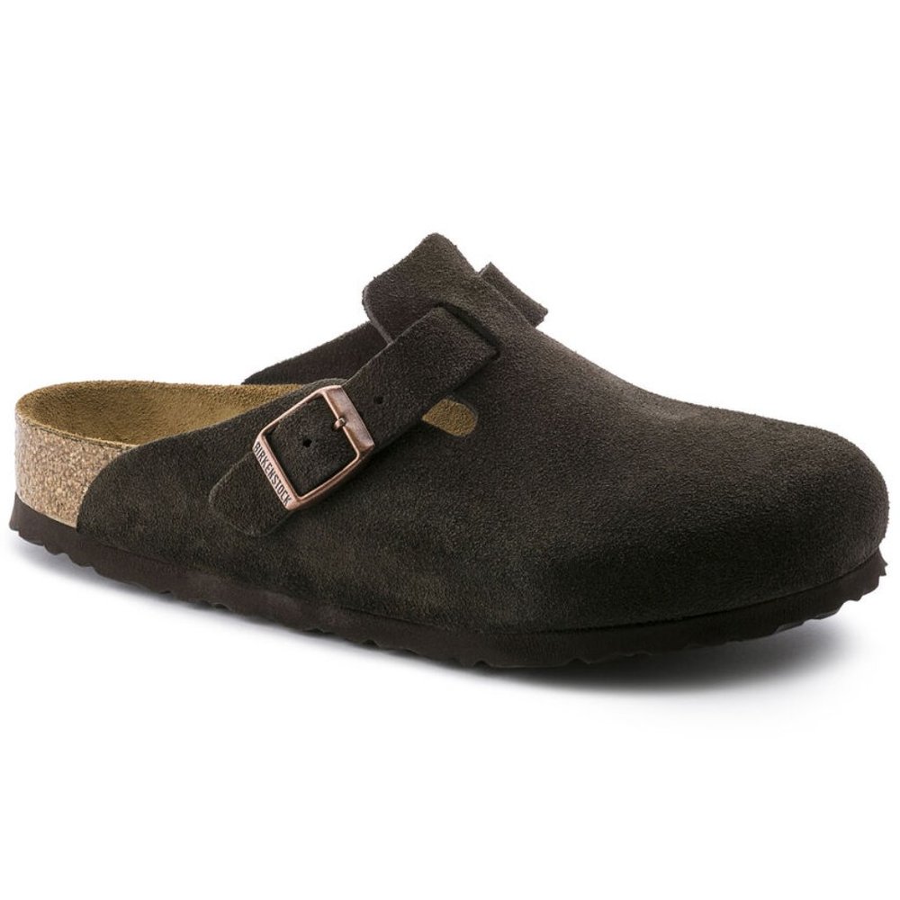 Birkenstock Boston Suede Soft Footbed (Medium/Narrow) Mocha